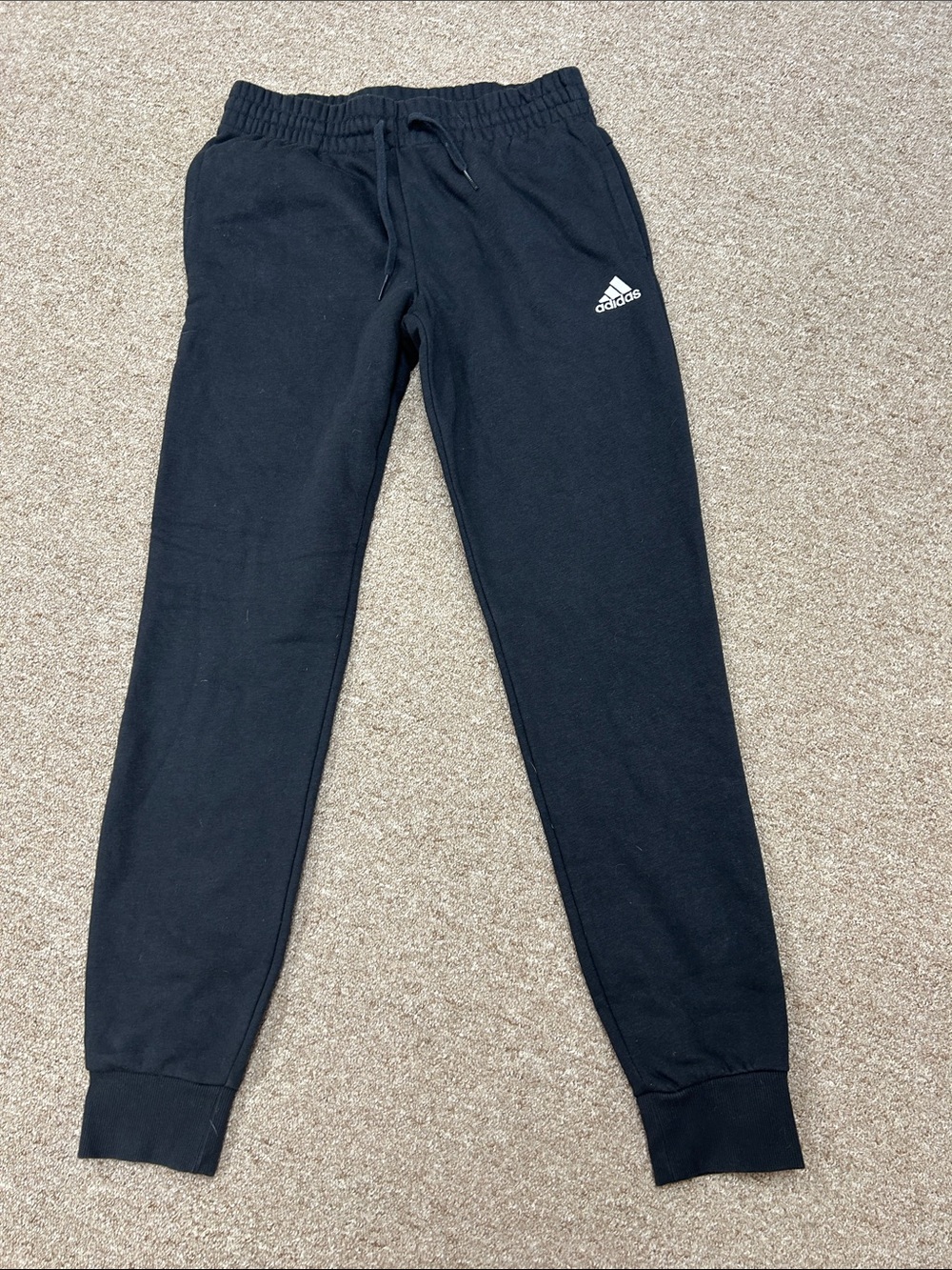 New never worn adidas Black Jogger Sweatpants with White Logo size small